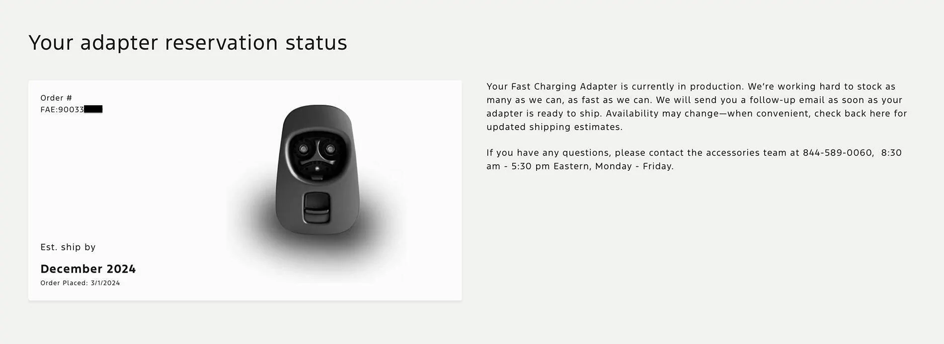 Ford Mustang Mach-E Ford Adapter Shipped Screenshot 2024-12-16 at 9.27.48 AM