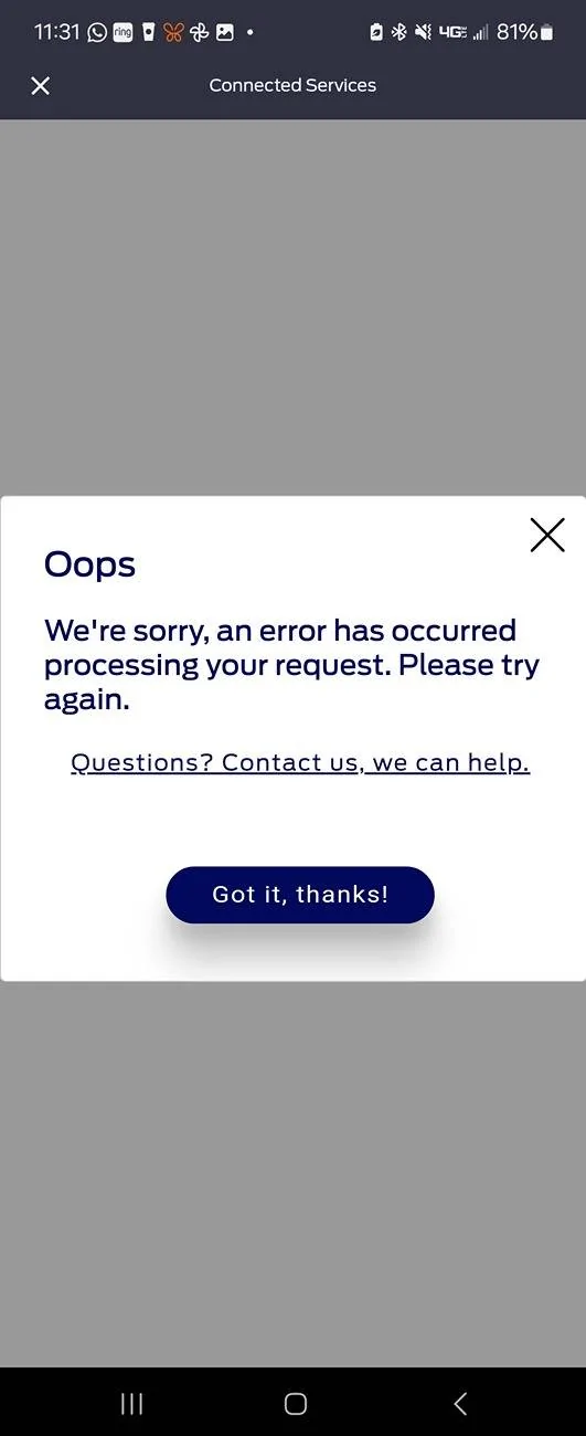 Ford Mustang Mach-E Still no "connected services" over a month issue, anyone have a solution? Screenshot_20241224_113159_FordPass