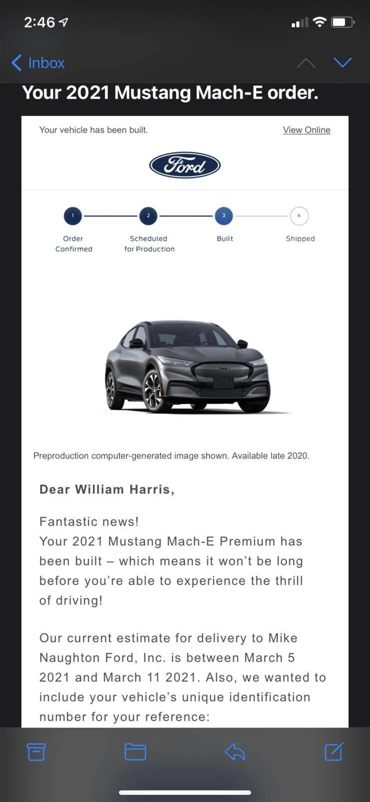 Ford Mustang Mach-E ? Track Your Mach-E Order by VIN # and Order # IMG_4427