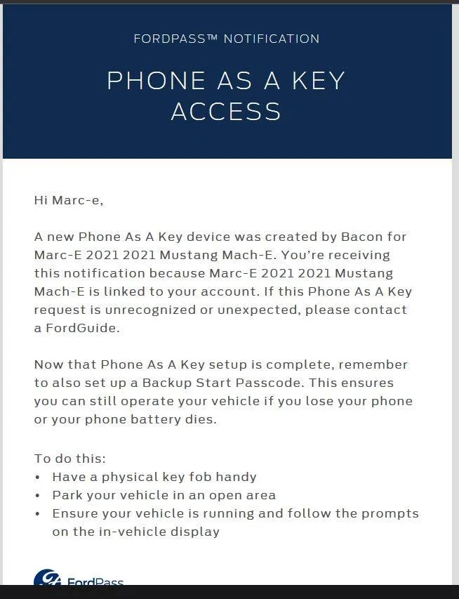Ford Mustang Mach-E Having weird issues with FordPass and Android Phone. key added