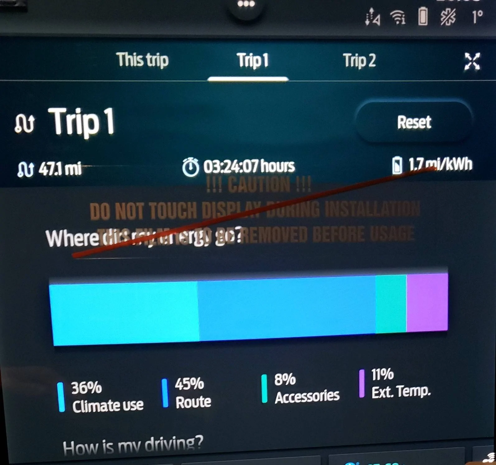 Ford Mustang Mach-E Range anxiety after two days of driving 47% Weather Related