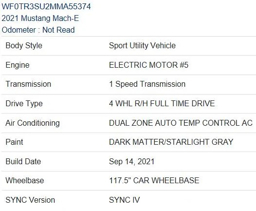 Ford Mustang Mach-E Post here if you have an active FDRS account and are willing to look up info for others WF0TR3SU2MMA55374-detail