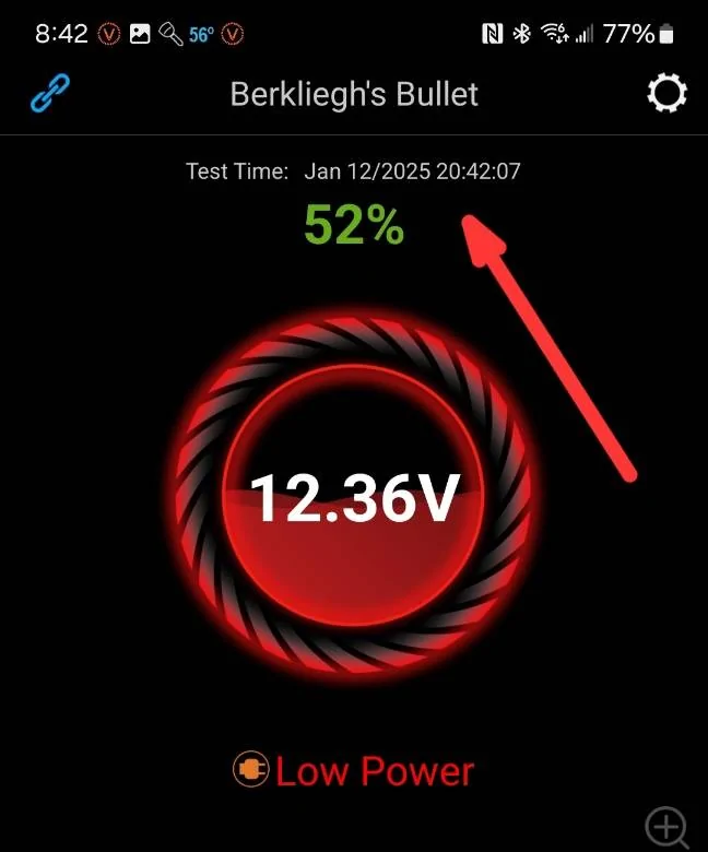 Ford Mustang Mach-E Remotely Accessing LV Battery Voltage from Ford.com with Chrome Browser Screenshot_20250112_204228_Battery Monitor