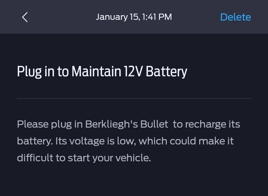 Ford Mustang Mach-E 12V Battery - Something has to be done! Screenshot_20250115_201308_FordPass