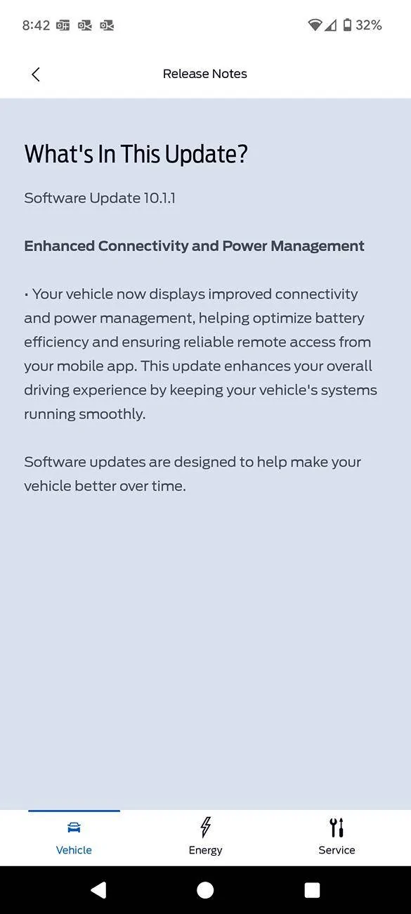Ford Mustang Mach-E Software Update 10.1.1 Screenshot_20250116-084208