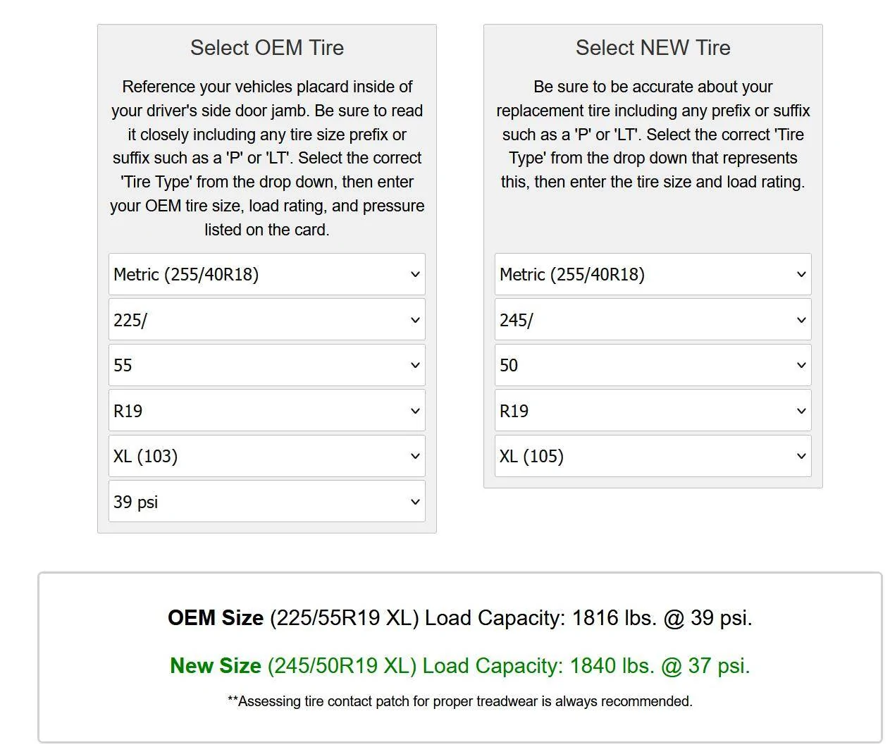 Ford Mustang Mach-E Max tire size? Screenshot 2025-01-19 011612