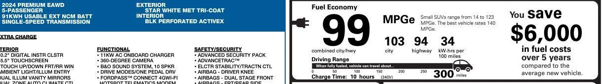 Ford Mustang Mach-E 2025 Mach-E Order Guide 2024 rang