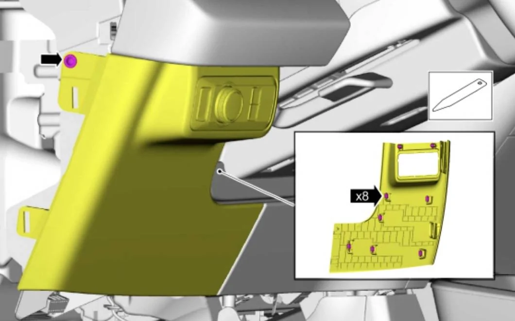 Ford Mustang Mach-E Need help: How do I remove the light switch panel? Screenshot 2025-01-23 at 4.42.16 AM