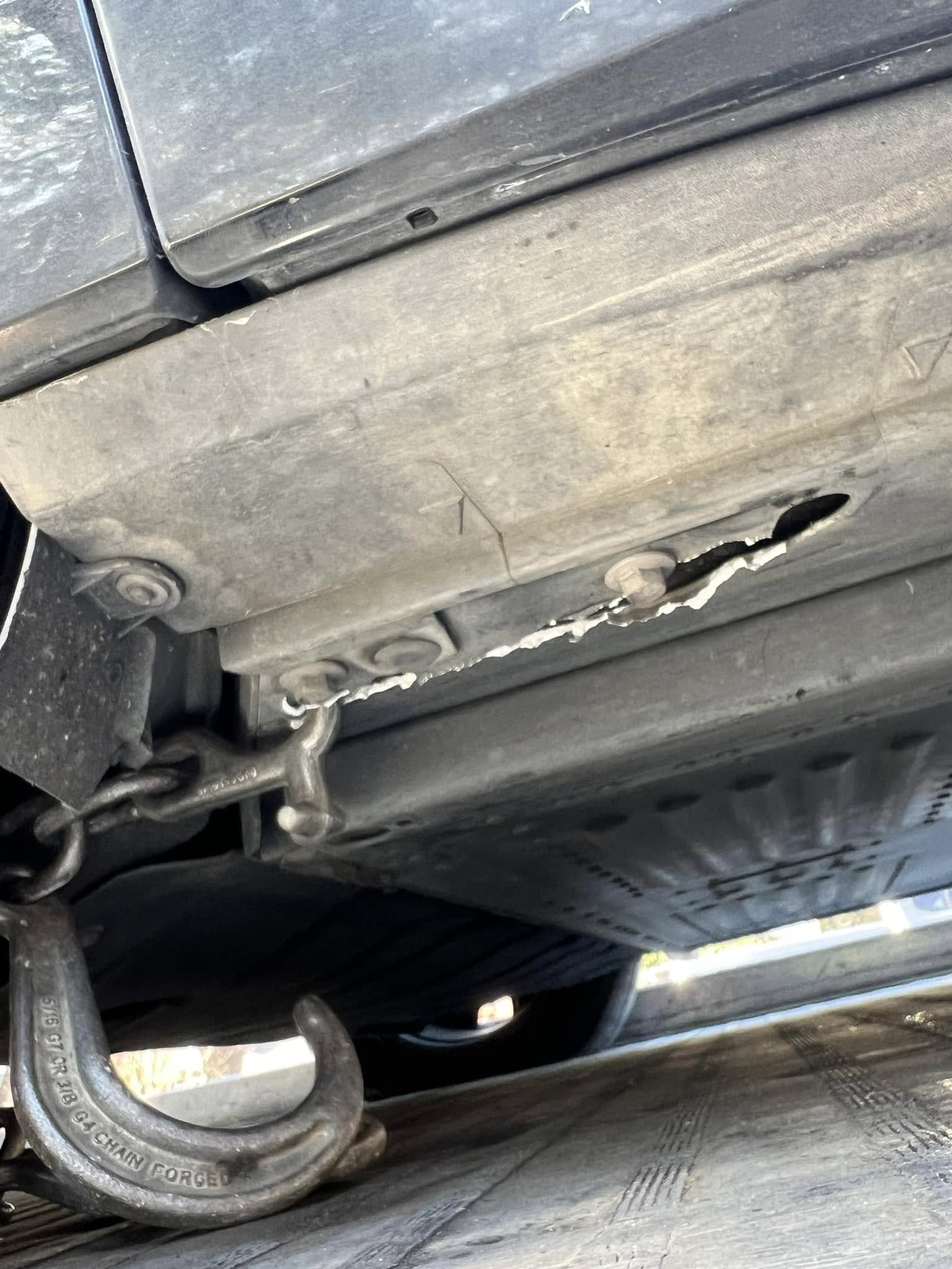 Ford Mustang Mach-E Ripped. Never allow anyone to tow your car in this manner. 474697581_10129039892699124_5502432264112039772_n