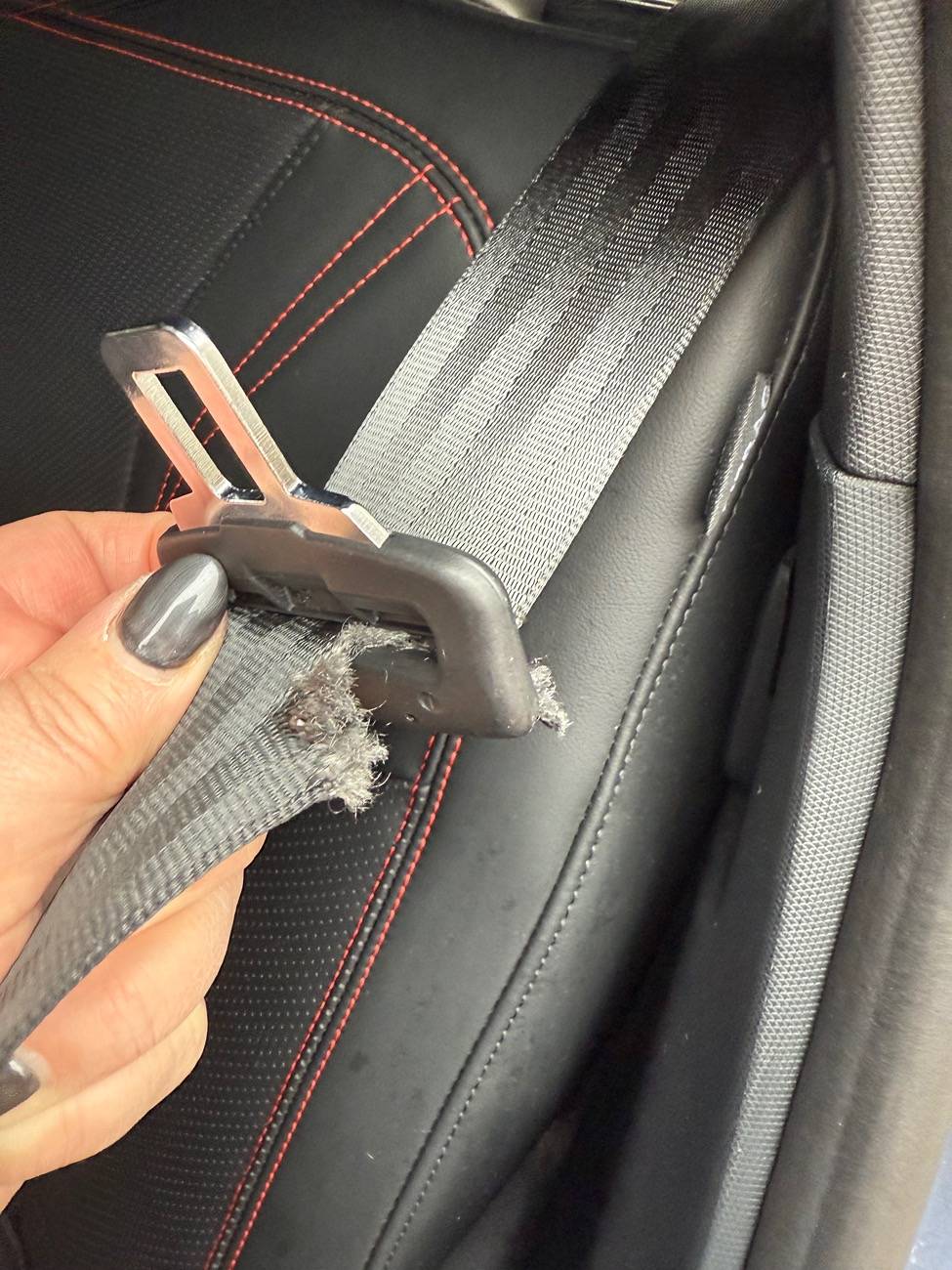 Ford Mustang Mach-E Seatbelt Damage IMG_5364