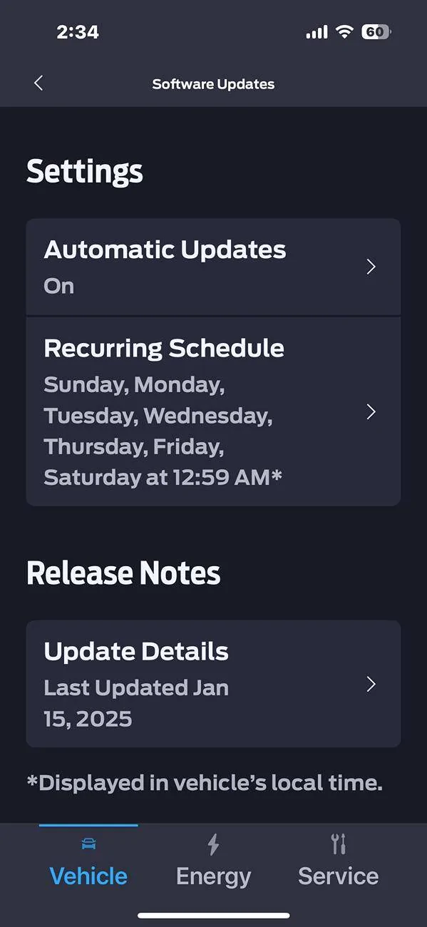 Ford Mustang Mach-E Software update notification IMG_3886