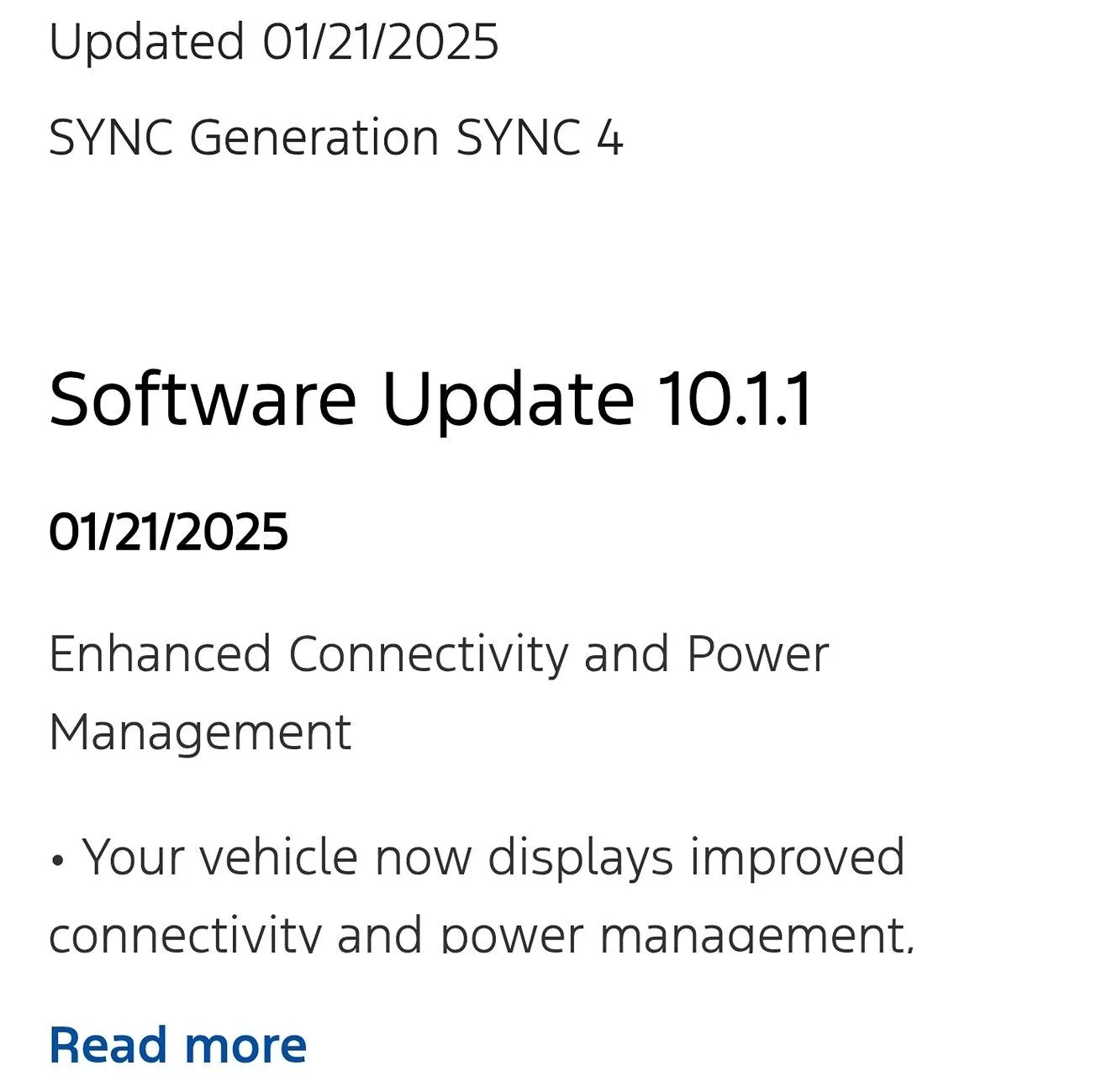 Ford Mustang Mach-E Software update notification 1000000967