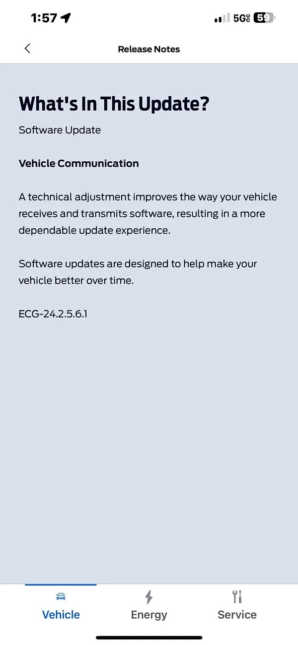Ford Mustang Mach-E What is the latest OTA update IMG_1375
