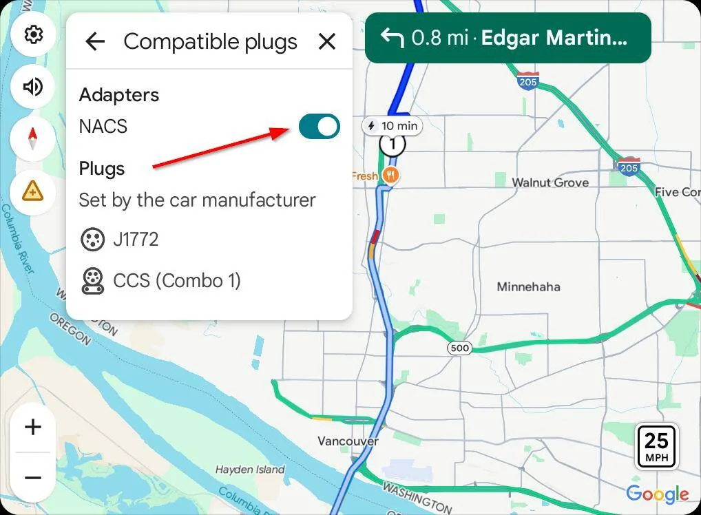 Ford Mustang Mach-E How to enable routing to NACS chargers in Google Maps on Android Auto NACS5