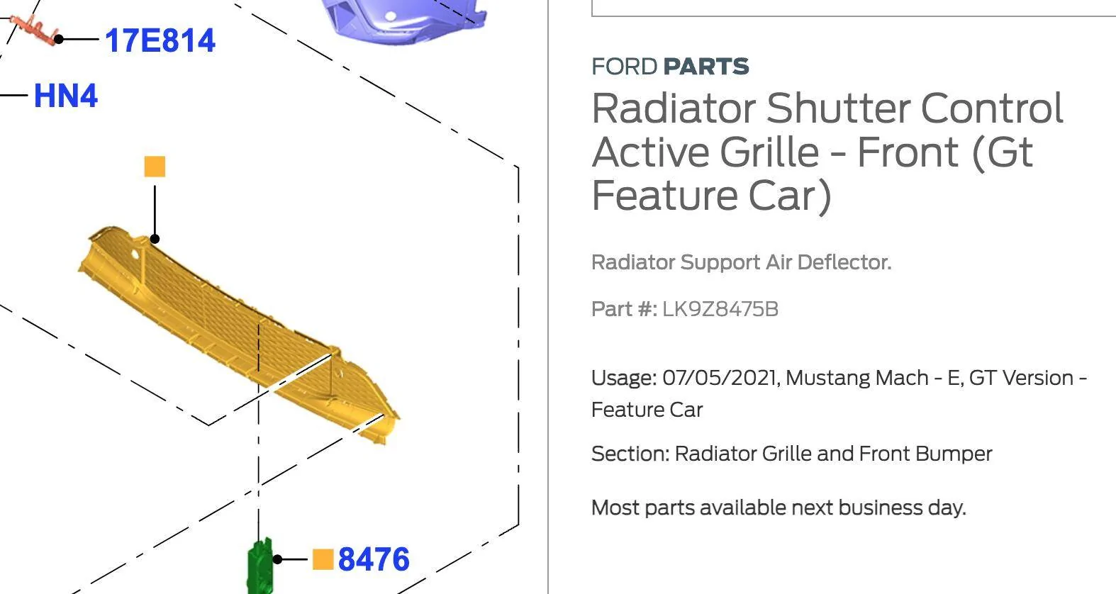 Ford Mustang Mach-E What part number is this Screenshot 2025-03-04 at 2.50.23 PM