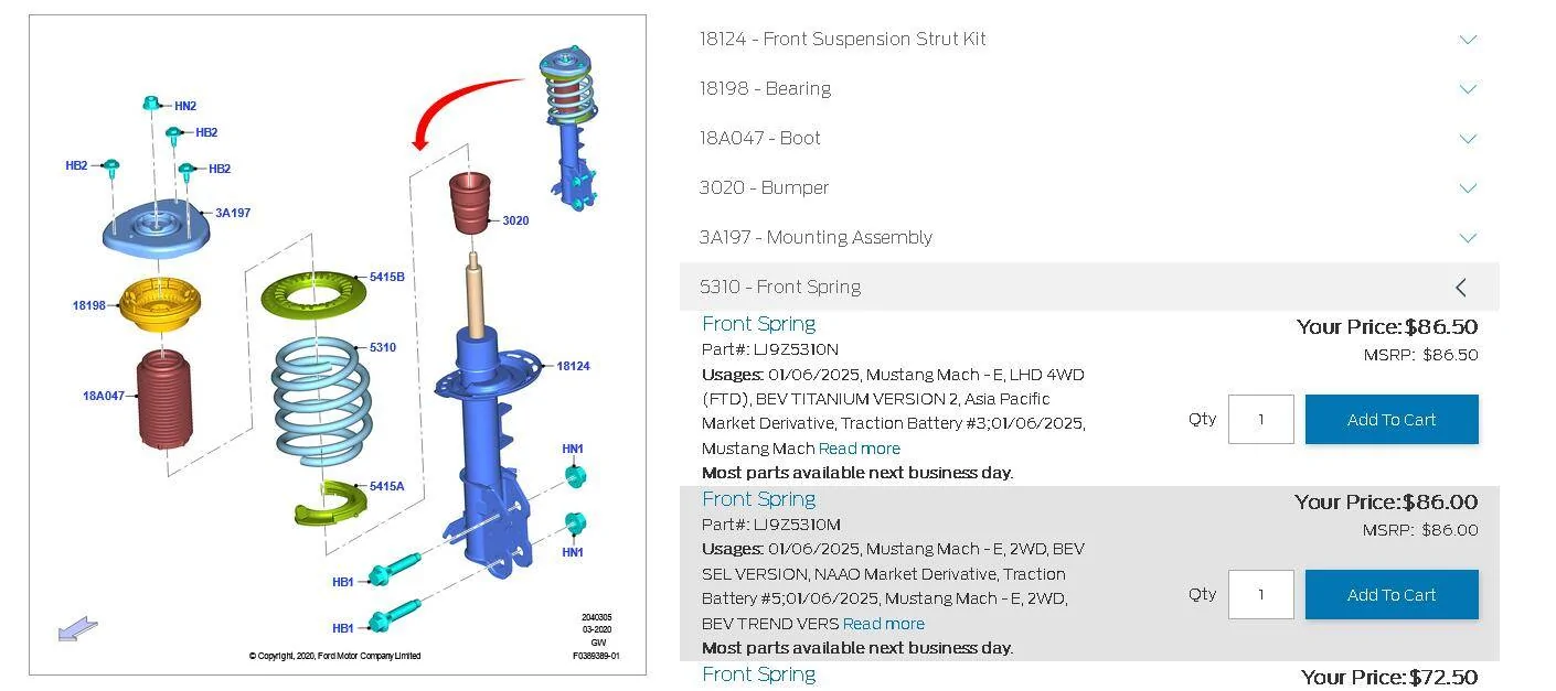 Ford Mustang Mach-E Retuned 2025 Mach-E rear shocks and coil springs released 1741241839466-h0