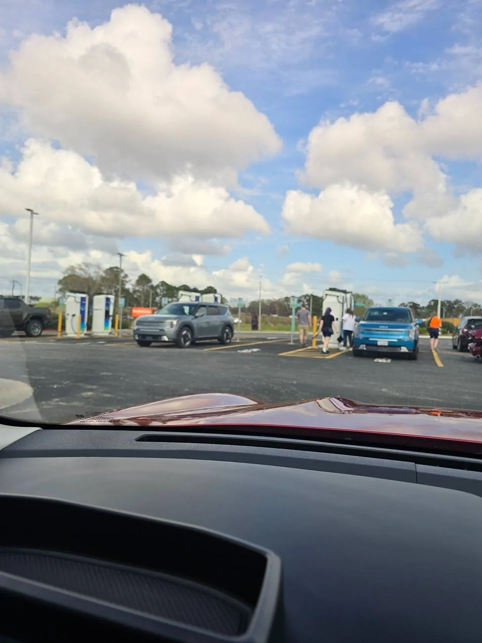 Ford Mustang Mach-E DCFC Chargers being installed Georgia Exit 87 I-95 20250315_164210