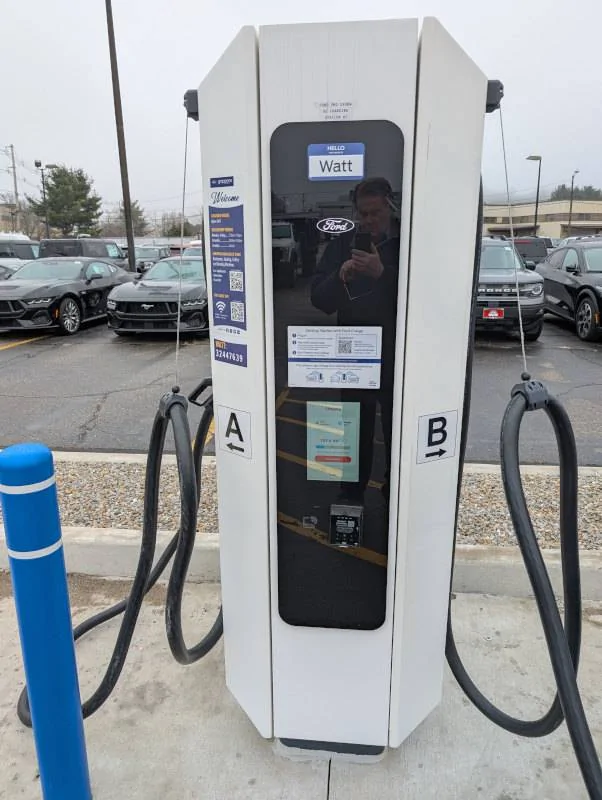 Ford Mustang Mach-E First charge at Ford Charge and Google Maps preconditioning BowNH2