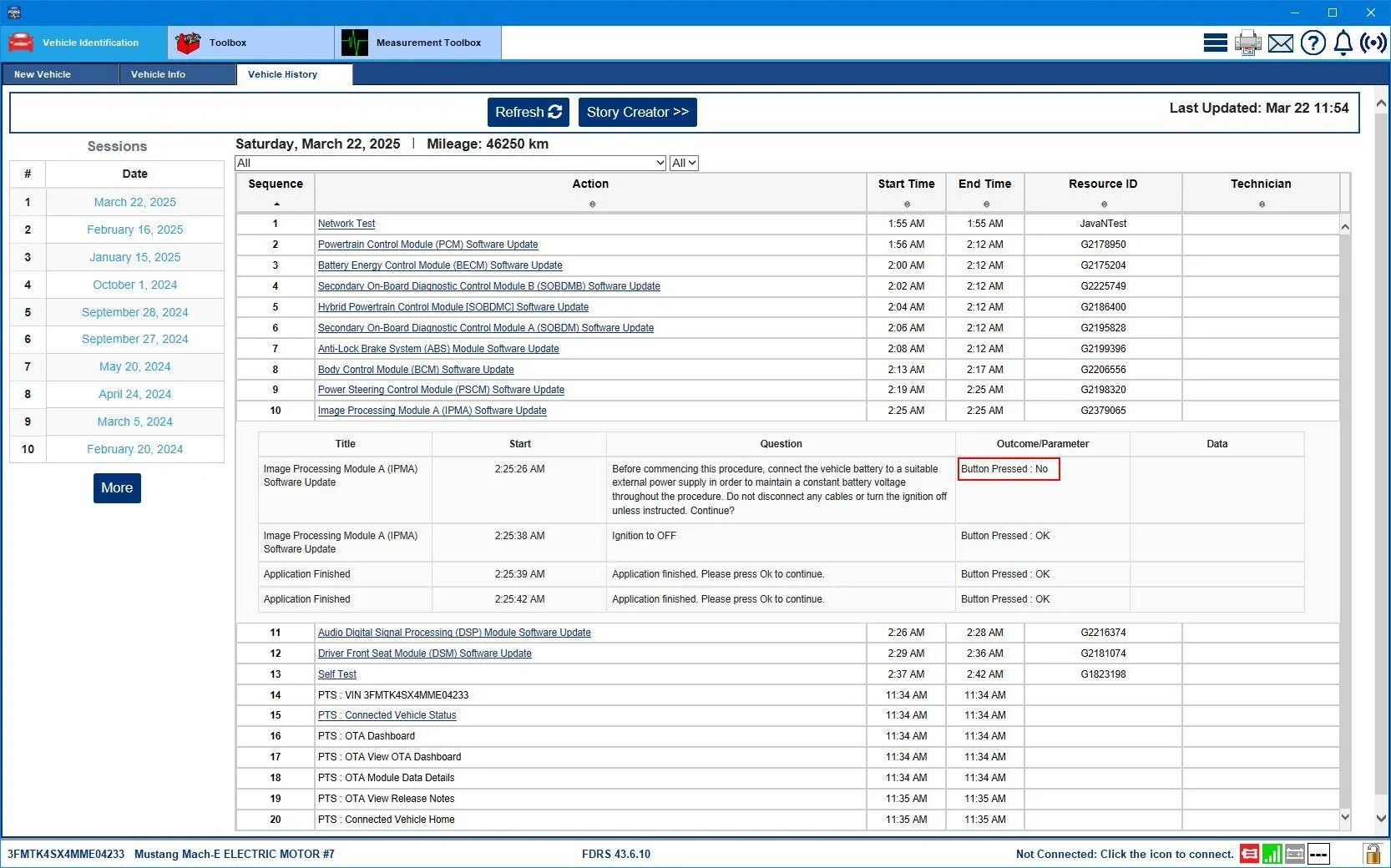 Ford Mustang Mach-E Post here if you have an active FDRS account and are willing to look up info for others 3FMTK4SX4MME04233-22-Mar-25Work