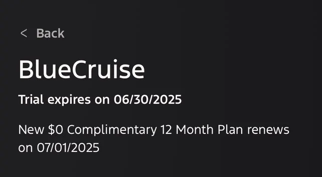 Ford Mustang Mach-E Blue Cruise Subscription Charges ??? Screenshot 2025-03-27 at 1.46.09 PM