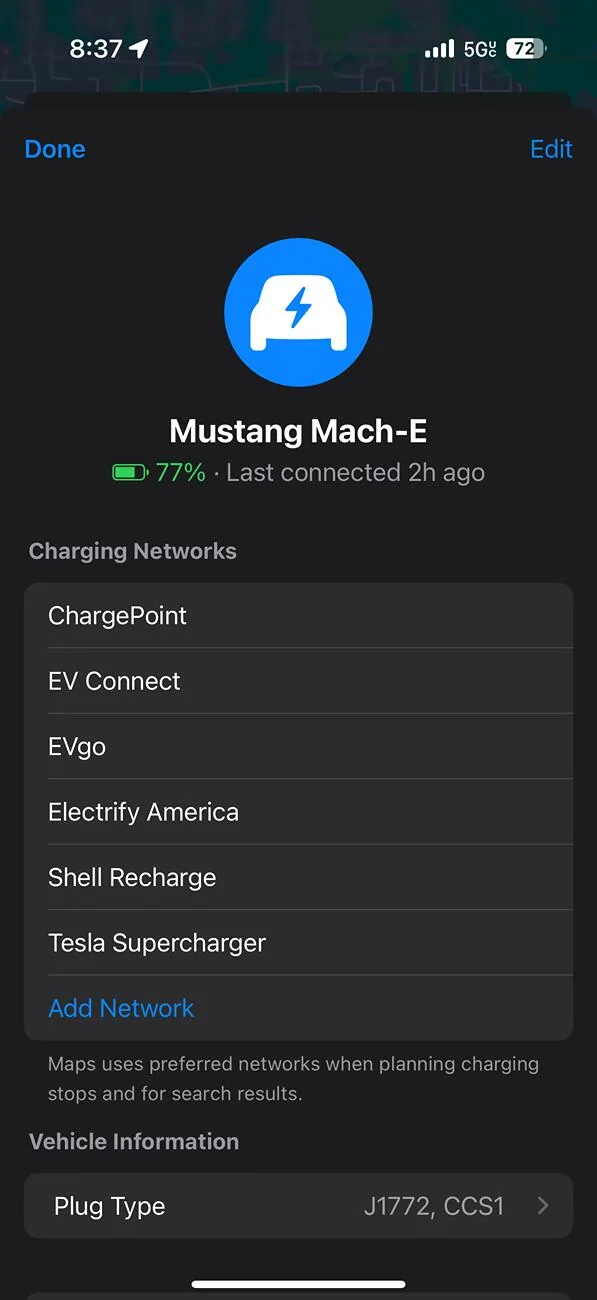 Ford Mustang Mach-E iOS 18.4 out today. Anyone notice any EV changes? IMG_0457