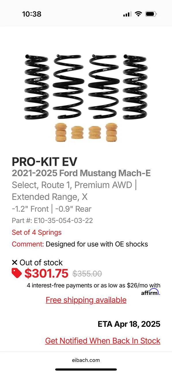 Ford Mustang Mach-E Eibach Vehicle Selection (Missing?) IMG_0467