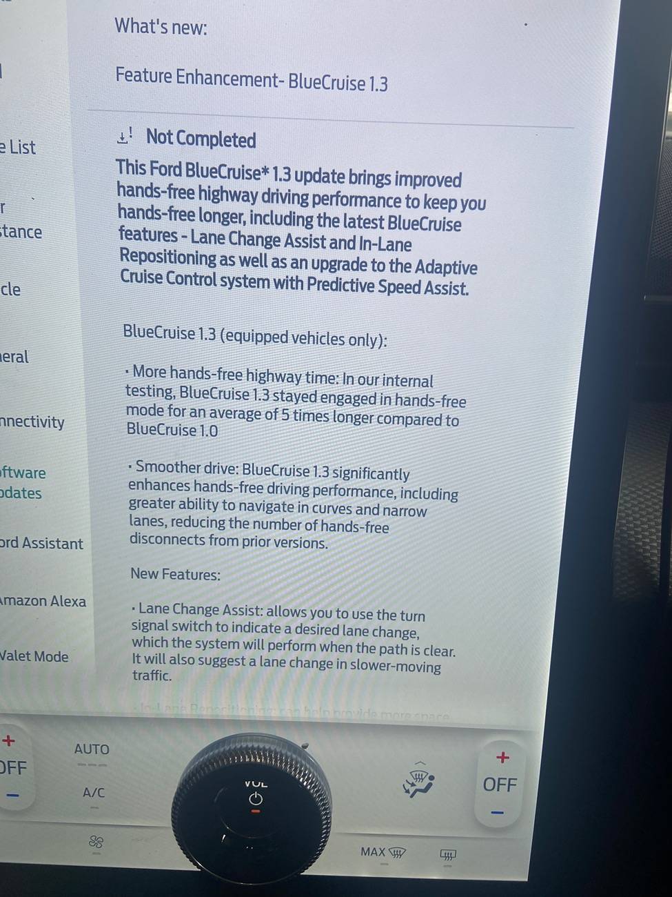 Ford Mustang Mach-E Mach e-2021 Blue Cruise 1.3 Update Unsuccessful Car Cannot Be Driven IMG_0894
