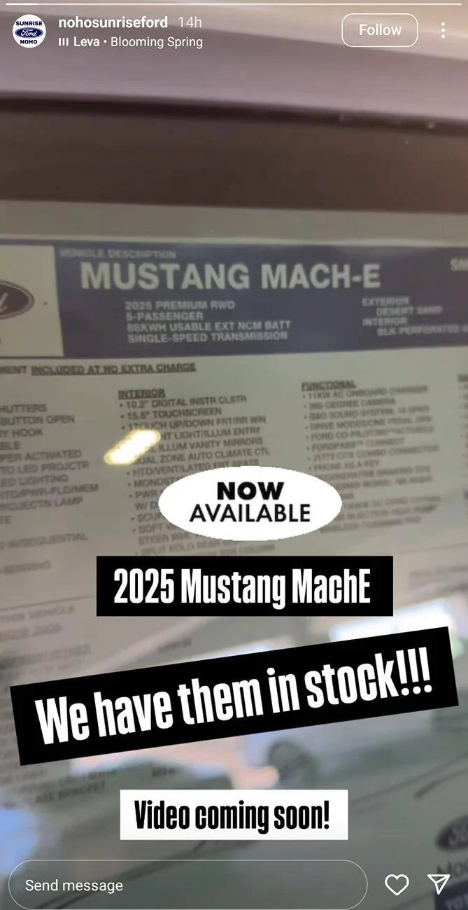 Ford Mustang Mach-E List of 2025 Orders and Times Screenshot_20250410-100030~2