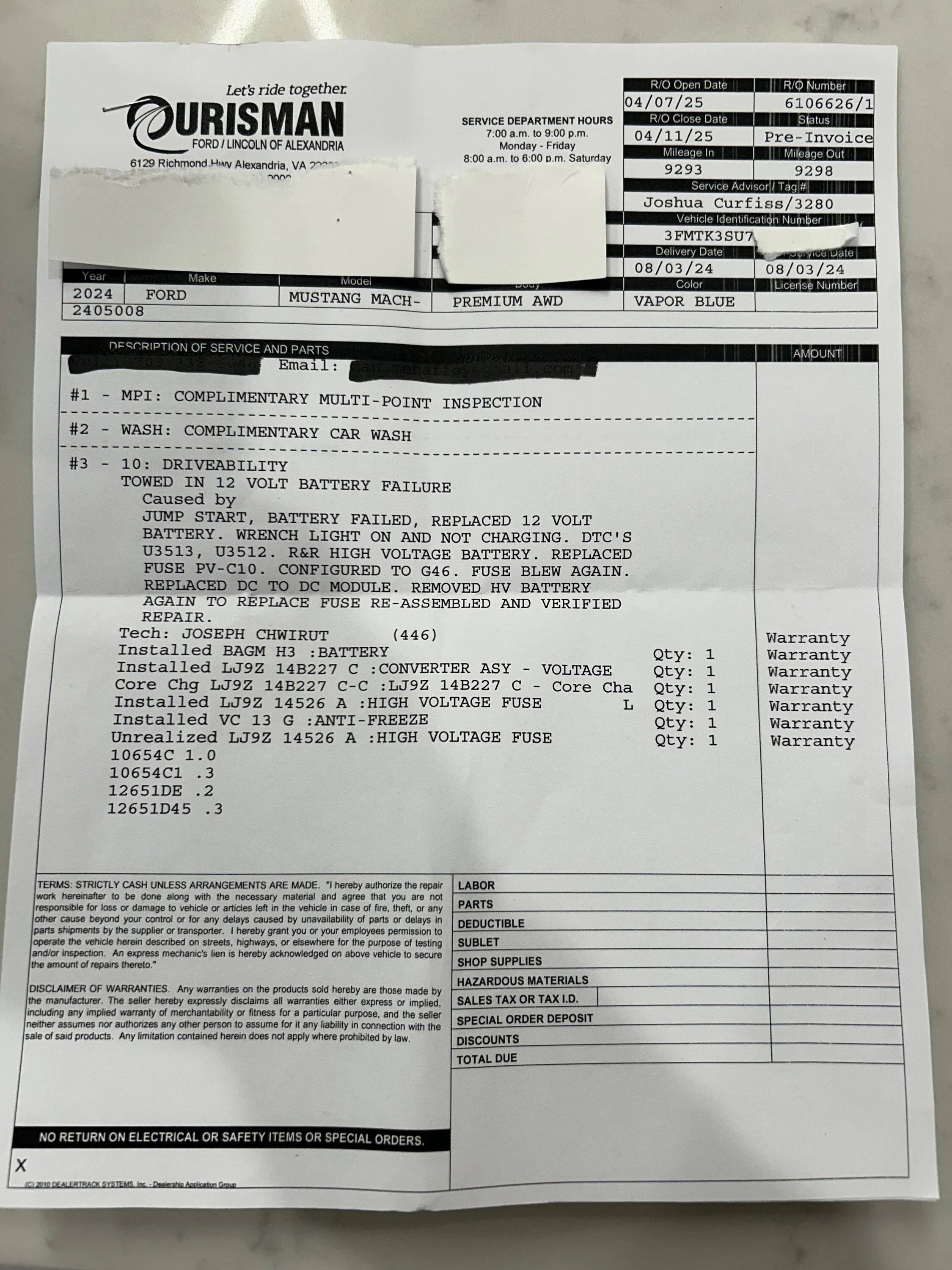 Ford Mustang Mach-E Help understanding a HVJB Repair IMG_1959