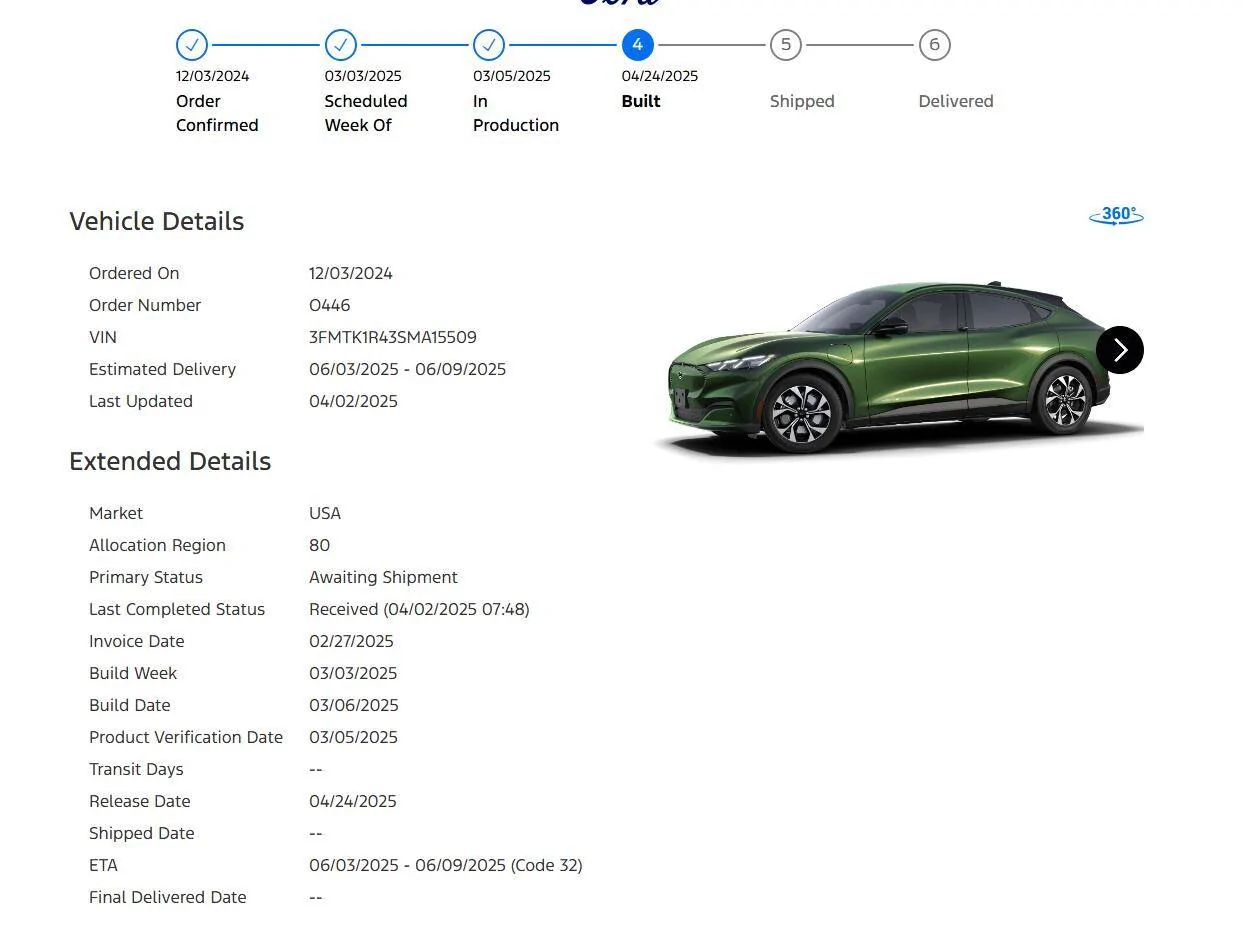 Ford Mustang Mach-E List of 2025 Orders and Times 1745541837212-pk