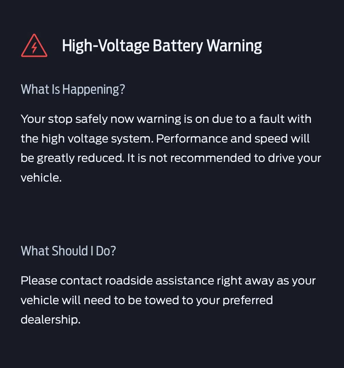 Ford Mustang Mach-E Powertrain Malfunction / High Voltage Battery Warning IMG_2607