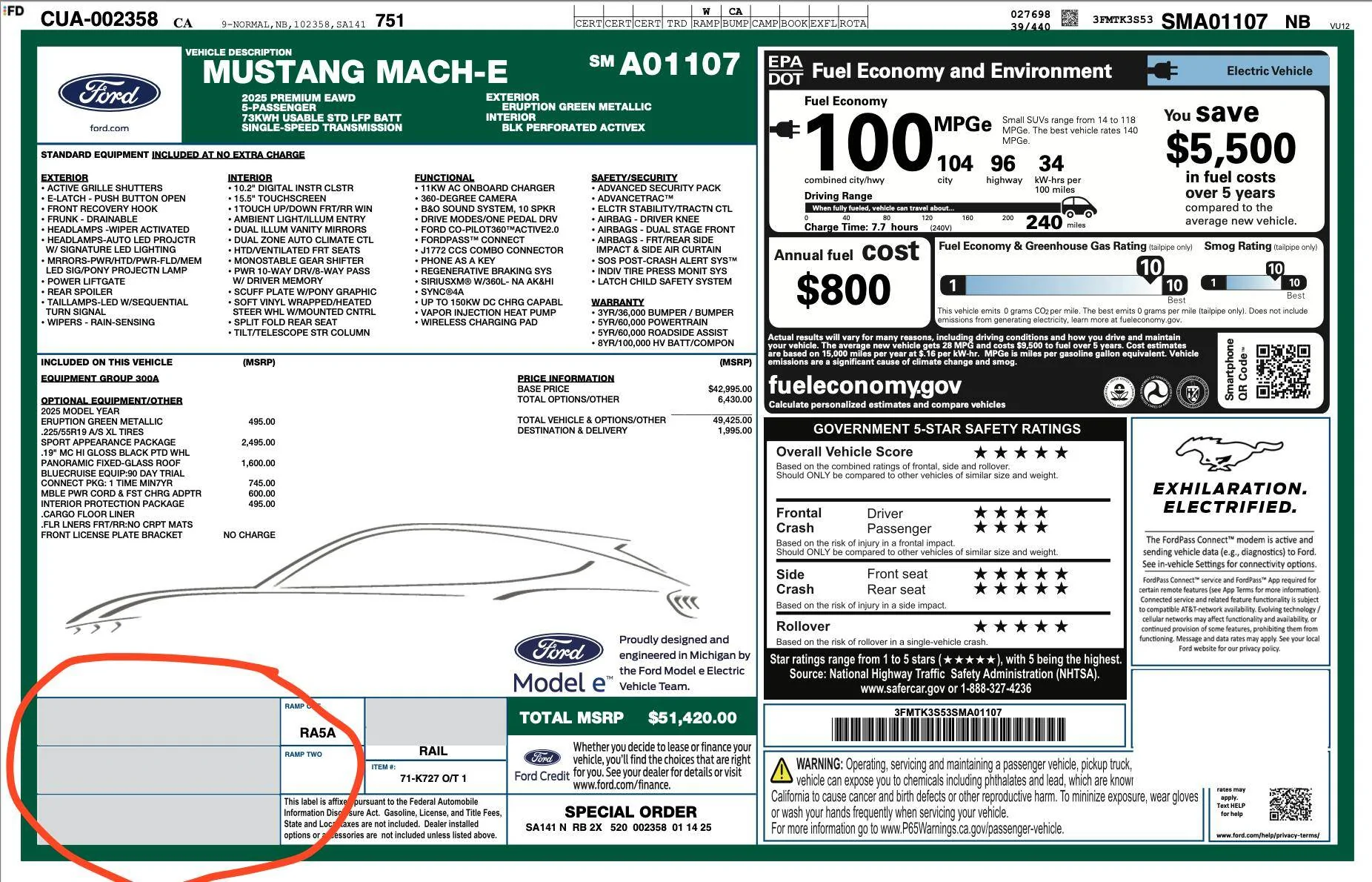 Ford Mustang Mach-E List of 2025 Orders and Times Screenshot 2025-05-07 at 9.56.41 AM
