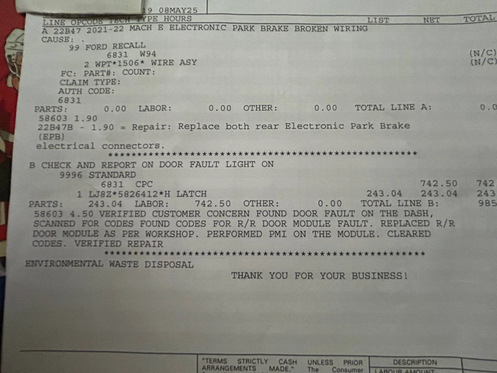 Ford Mustang Mach-E Door Fault - Service Required IMG_3095 (002)