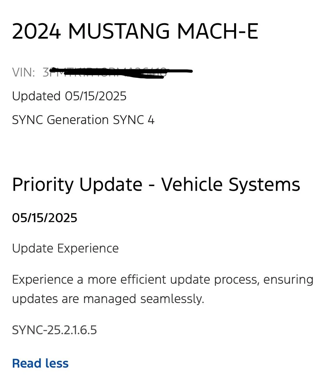 Ford Mustang Mach-E Has anyone else gotten this update? IMG_1936