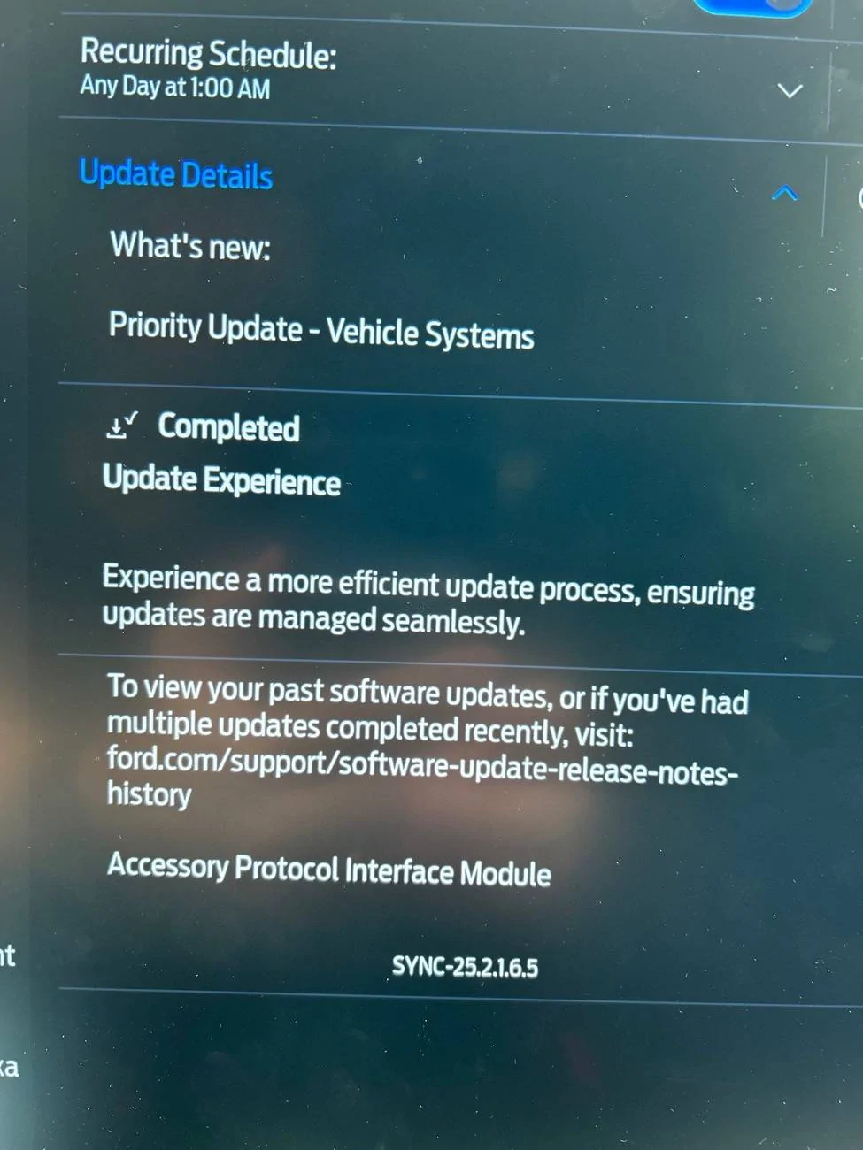 Ford Mustang Mach-E OTA Update:  SYNC-25.2.1.6.5 IMG_1182