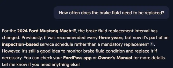 Ford Mustang Mach-E Has anyone replaced brake fluid when your Mach e turns into 3 years old? 1748531924012-fg