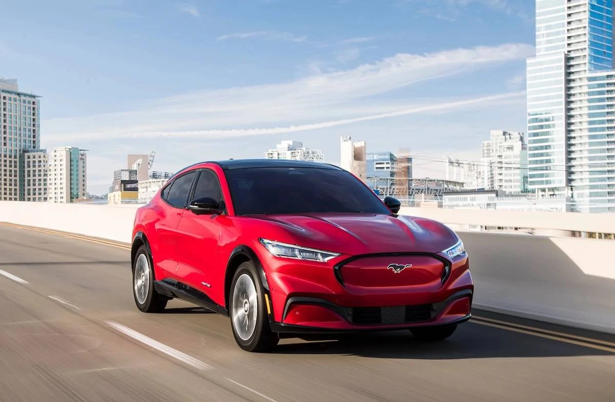 Ford Mustang Mach-E NYT article about Electric Vehicles Mach-e is pictured machemustang