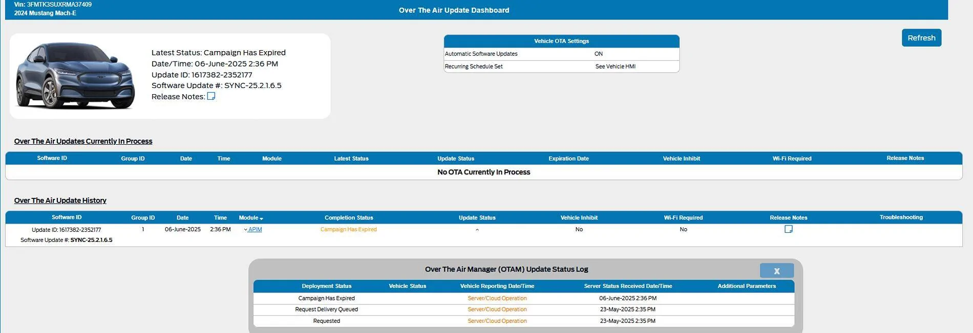 Ford Mustang Mach-E OTA APIM Update on 6/6/25 on my 2024 Job 2 Premium eAWD ER 1749484956405-hu