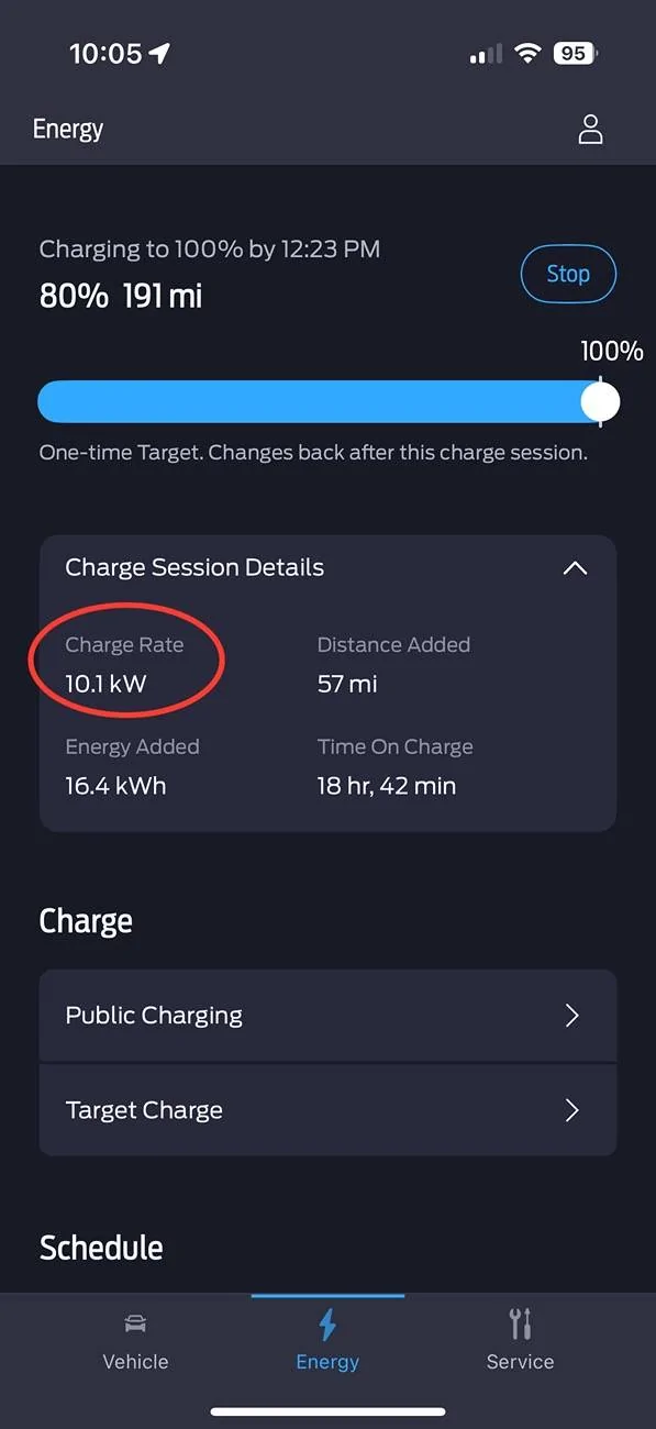Ford Mustang Mach-E Battery life IMG_2453