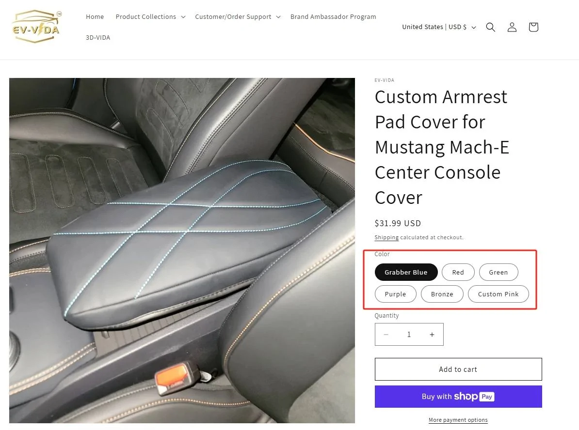 Ford Mustang Mach-E Customize Your Mach-E Interior — New Armrest Covers with Multi-Color Stitching! _20250618104600