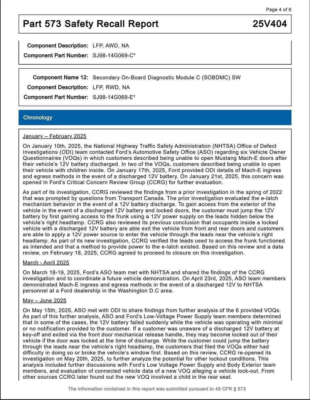 Ford Mustang Mach-E Recall #25S65 - 12V battery discharge may cause door lock-out (Vehicle Entrapment Allegations). Stop Sales issued by Ford 1750343848133-mx