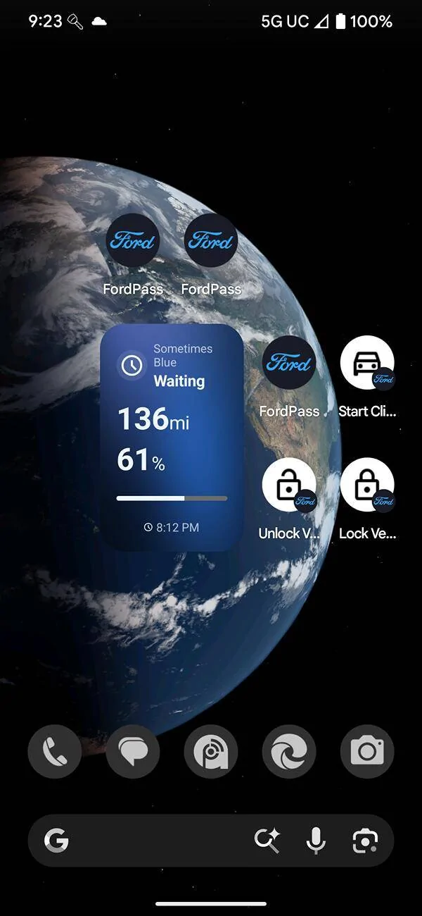 Ford Mustang Mach-E Android app added widgets and shortcuts Screenshot_20250619-092314