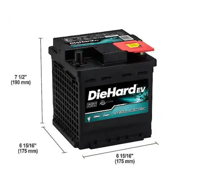 Ford Mustang Mach-E Recall #25S65 - 12V battery discharge may cause door lock-out (Vehicle Entrapment Allegations). Stop Sales issued by Ford Diehard_H3_Dimensions