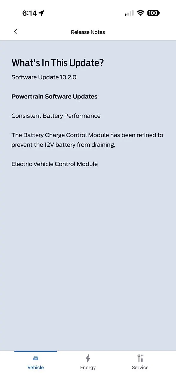 Ford Mustang Mach-E Just got this software update IMG_2037