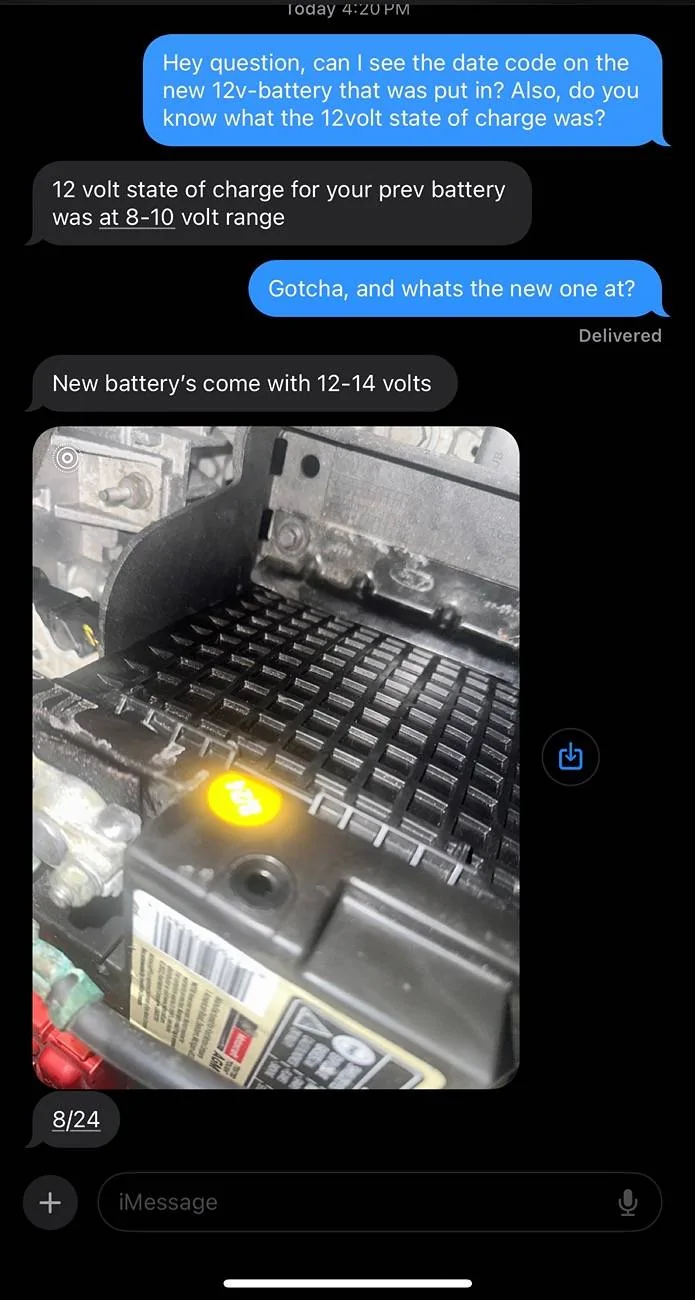 Ford Mustang Mach-E 12V battery app notification - Questions IMG_5056