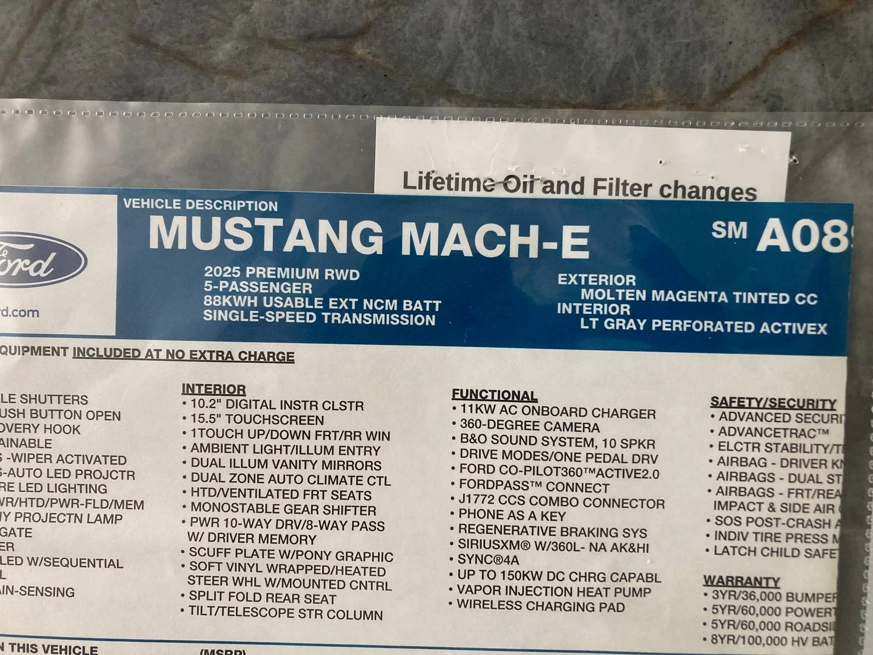 Ford Mustang Mach-E Changes I've noticed in my 2025 MME vs. my 2021: Sticker