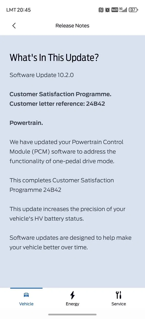 Ford Mustang Mach-E Which Power-Up versions have you received (EU)? Screenshot_20250709_204502_com_ford_fordpass_FordPassFiveHomeActivity