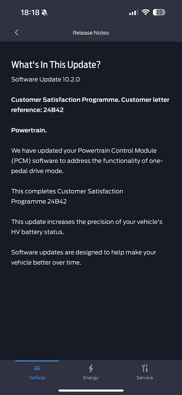 Ford Mustang Mach-E Latest Power UP Updates I've Received As At 02/06/2025 IMG_0479