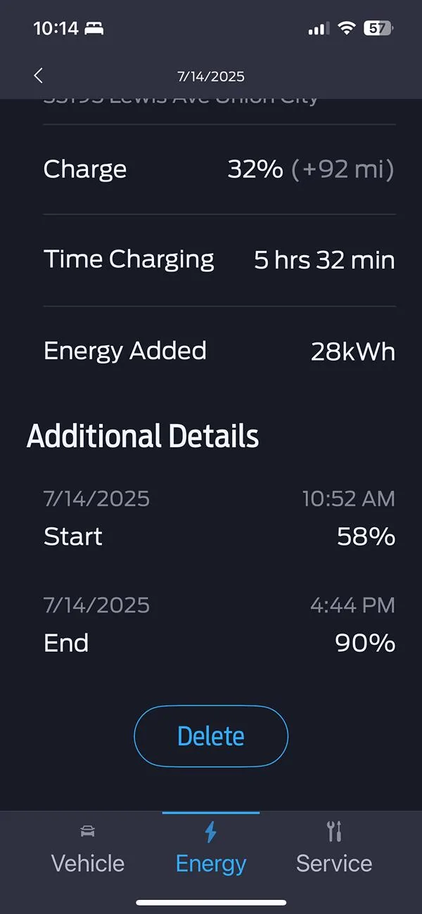 Ford Mustang Mach-E Level II Charging Issue only getting 1/2 kW rate IMG_5933