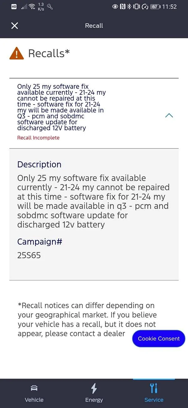 Ford Mustang Mach-E New Recall: Campaign# 25S65 Screenshot_20250714_235239_com.ford.fordpass